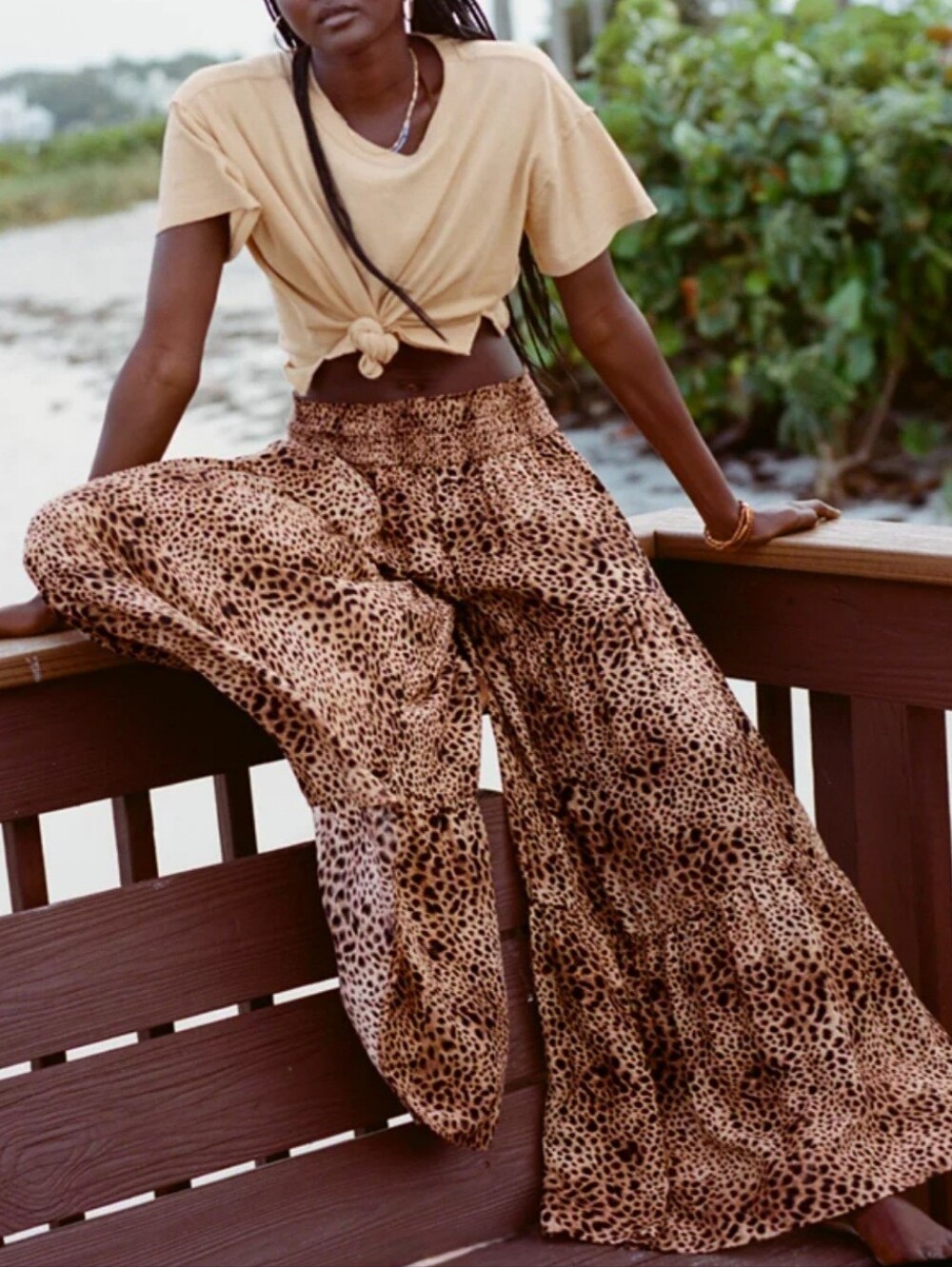 Aerie Leopard Print Party Pant, Size M ~ NWT - Picture 4 of 14